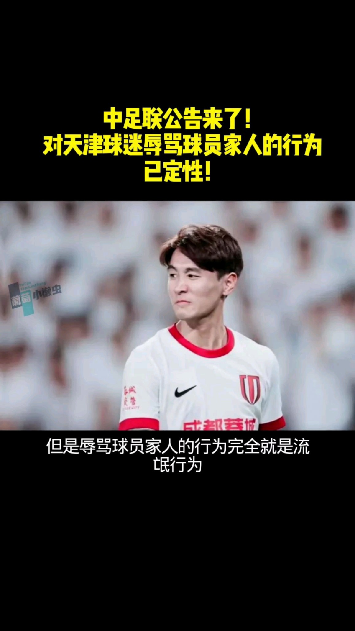 球迷辱骂球员家属！中足联全力抵制并坚决打击